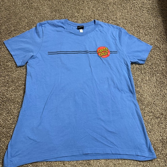 Santa Cruz Skateboards Other - Santa Cruz Skateboards Light Blue Short-Sleeve Logo Tee